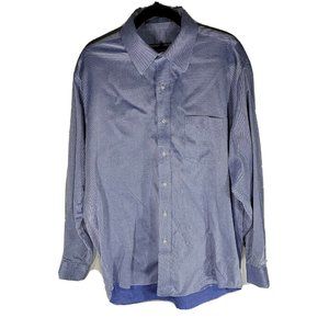 Forsyth of Canada Men's Dress Shirt Button Down Long Sleeve 16.5 34/35 Blue